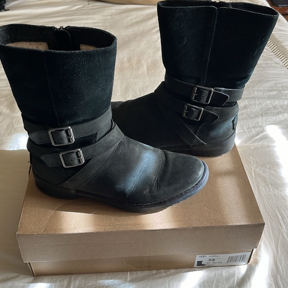 UGG Lorna Boot Black 7.5 - Picture 1 of 13
